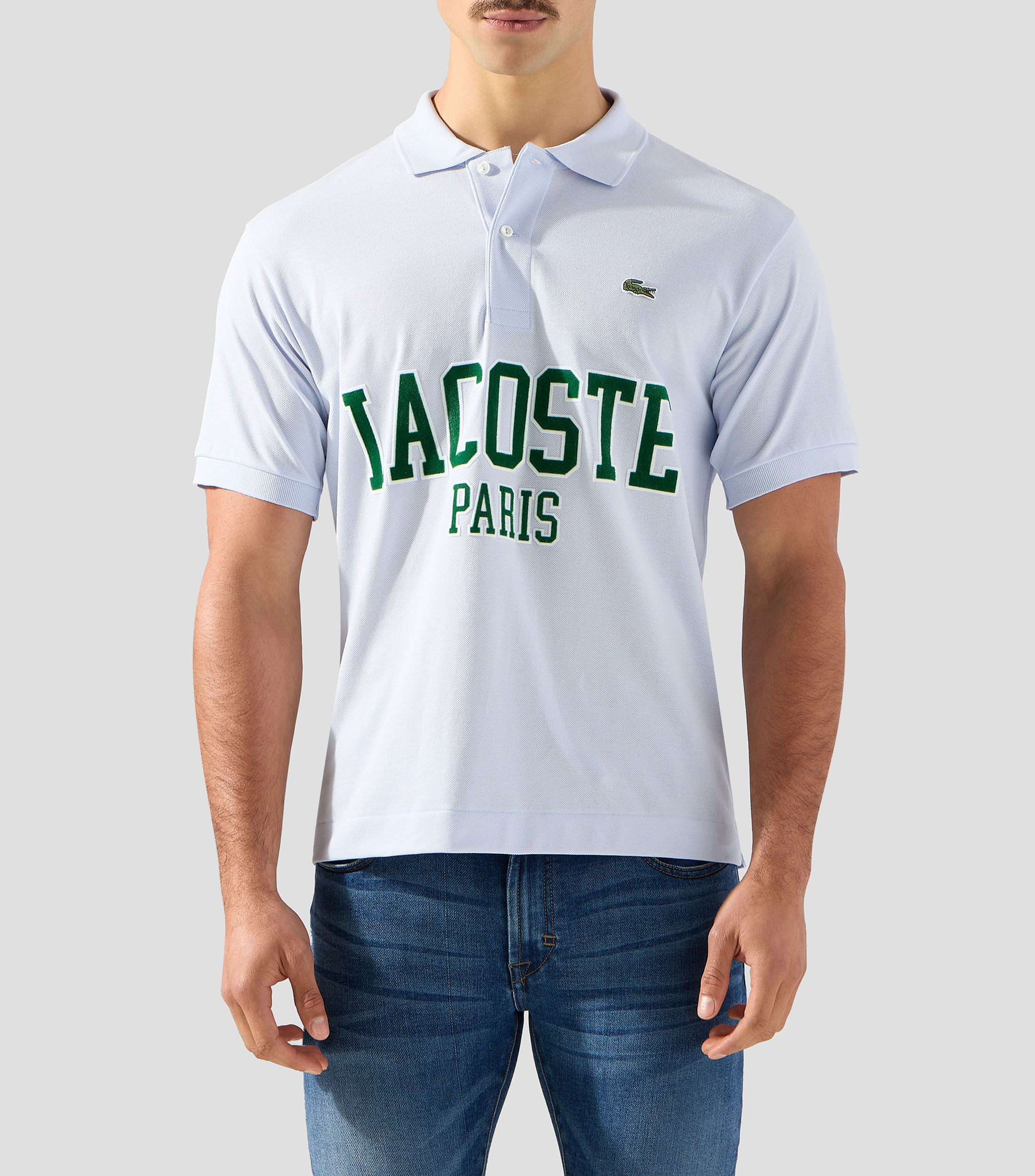 Playera tipo polo manga corta con estampado Hombre